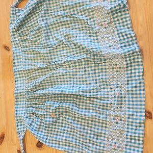 Vintage blue gingham apron